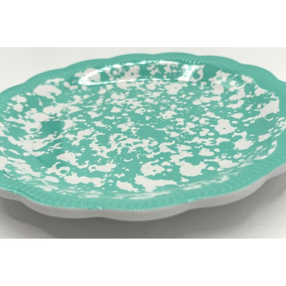 Pioneer Woman Set of 5 100% Melamine Appetizer Plates Country Splatter Teal NWT - Picture 5 of 12